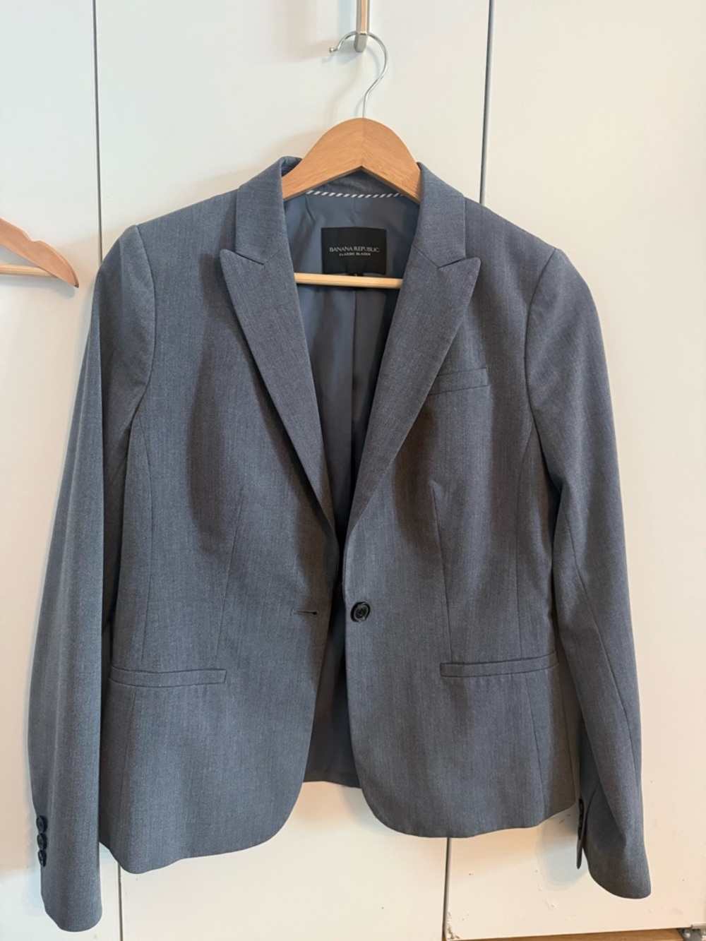 Banana Republic Women's Gray Tailored Single-Button Blazer